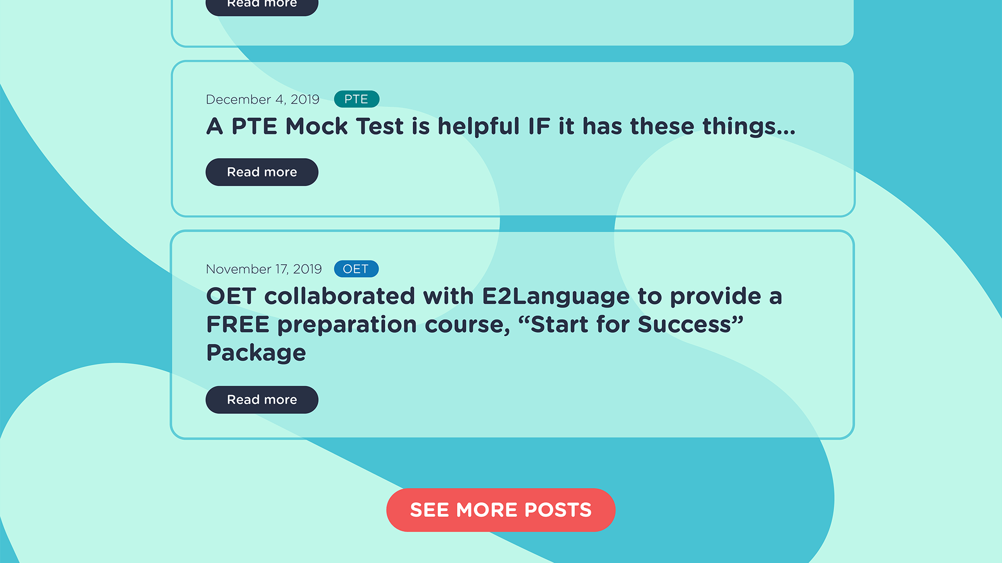 E2Language Homepage Section